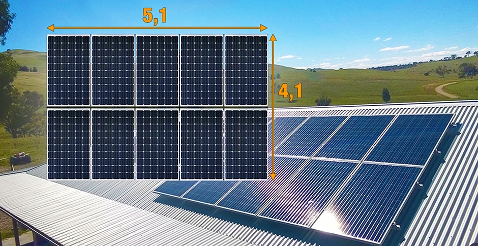 Layout de painéis solares fotovoltaicos no telhado