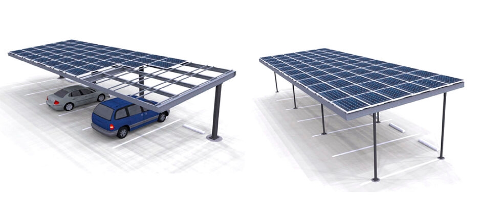 Estrutura de fixação de painel solar para estacionamentos 1