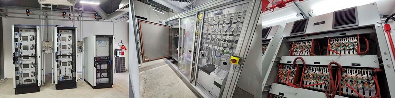 Baterias de energia solar usadas no curso presencial