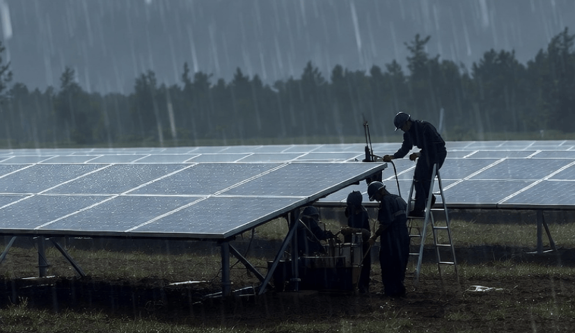 CHUVA E O&M EM USINAS SOLARES
