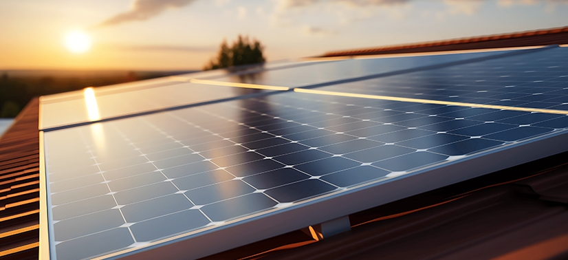 painel solar instalado em um telhado