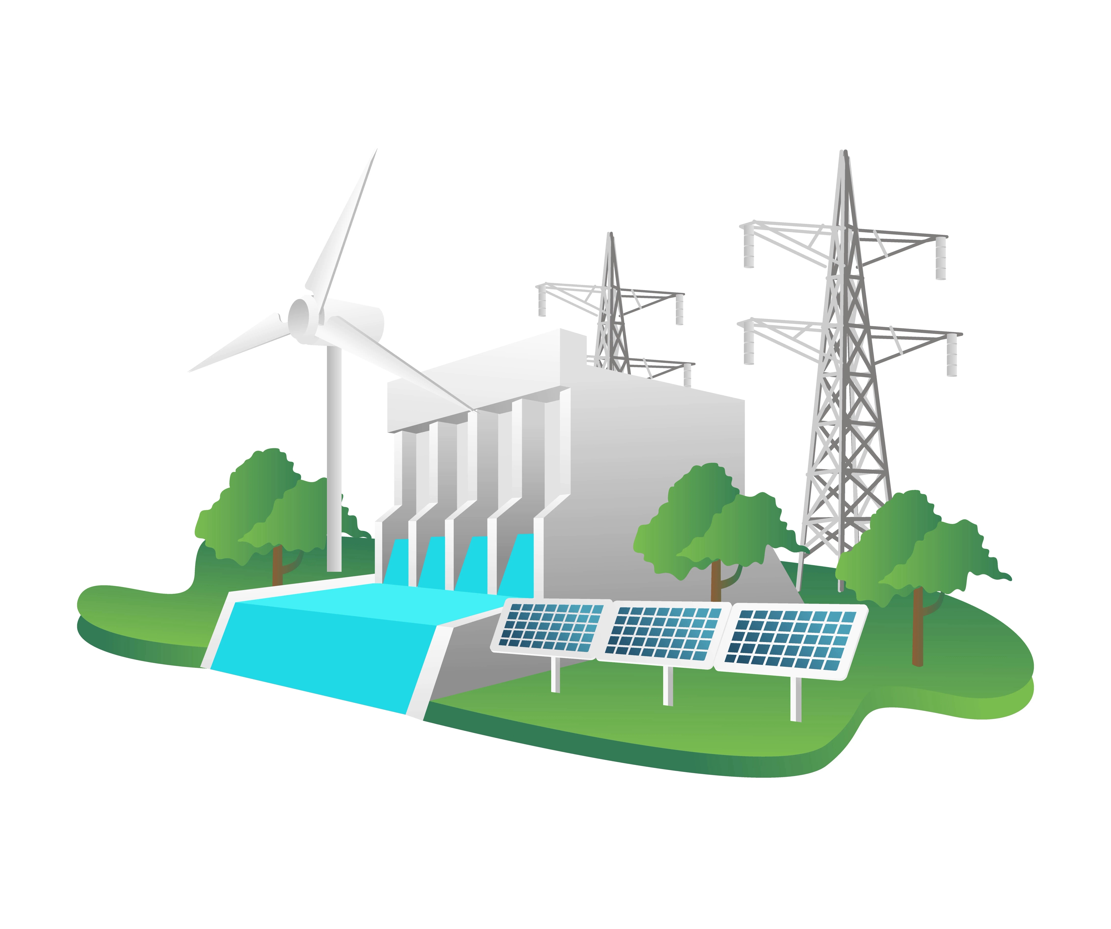 paisagem exibindo o conceito e benefícios do uso de energia renovável para o planeta