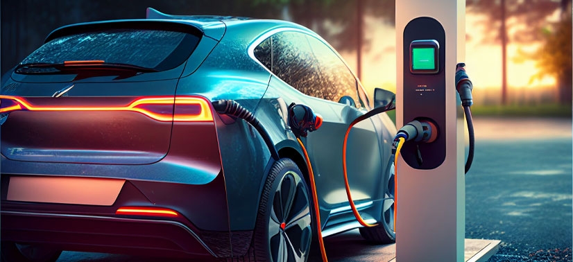 carro elétrico conectado a um ponto de recarga