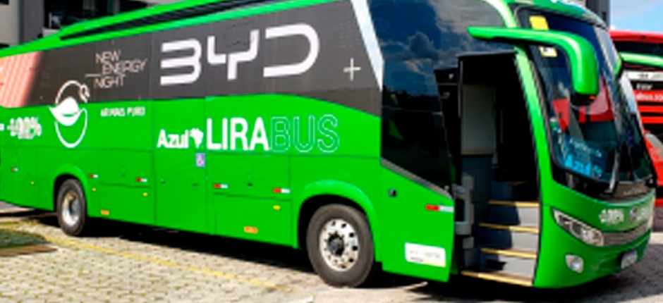 BYD FAZ PARCERIA COM EMPRESA AÉREA PARA TRANSLADO DE PASSAGEIROS COM ÔNIBUS ELÉTRICO