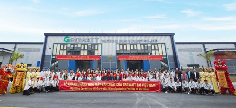 GROWATT INAUGURA PRIMEIRA FASE DE FÁBRICA DE EQUIPAMENTOS FOTOVOLTAICOS NO VIETNÃ
