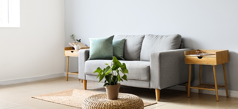 Sala e estar com iluminação natural