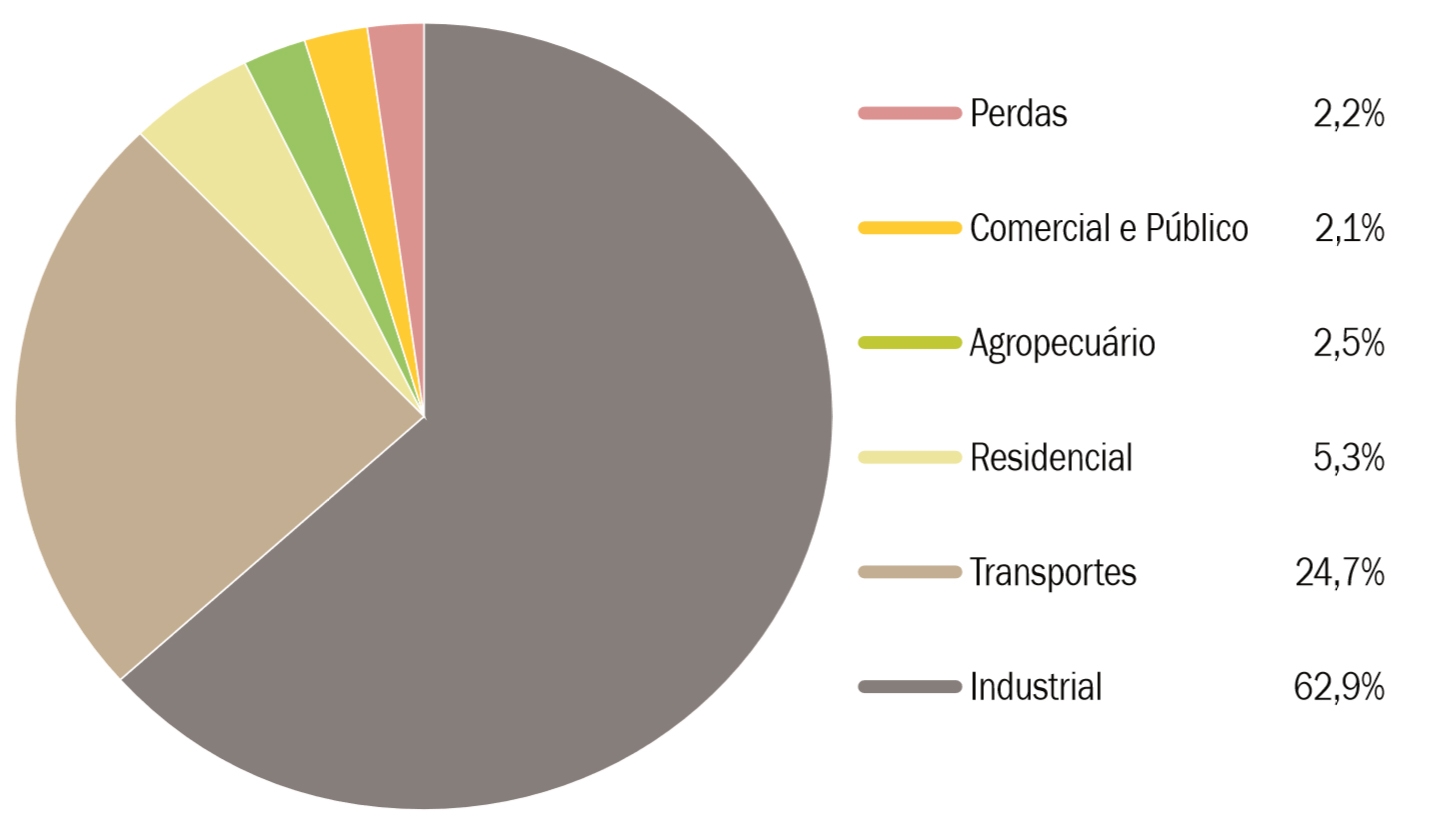 Demanda de Energia em Minas Gerais por Setor 2015